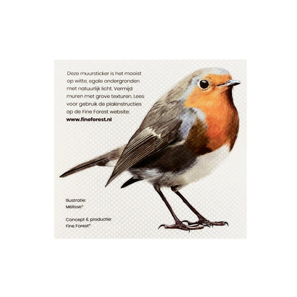 Red Robin Wall Sticker (colour)